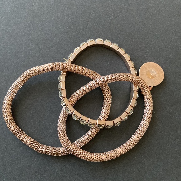 Guess Rose Gold Metallic Bracelets Set Stretch - Picture 2 of 4